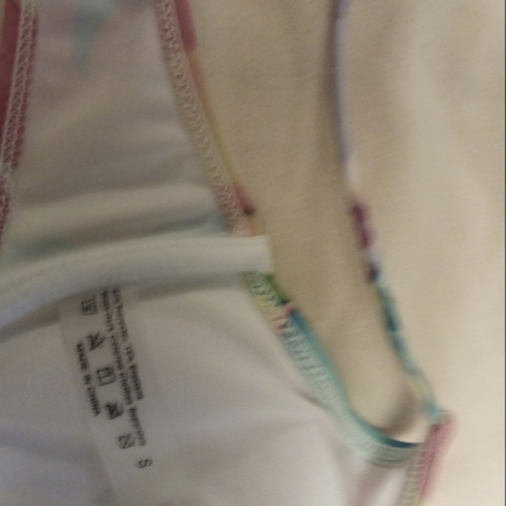 Swimsuits top tie die paint spatter pink blue yellow green etc.